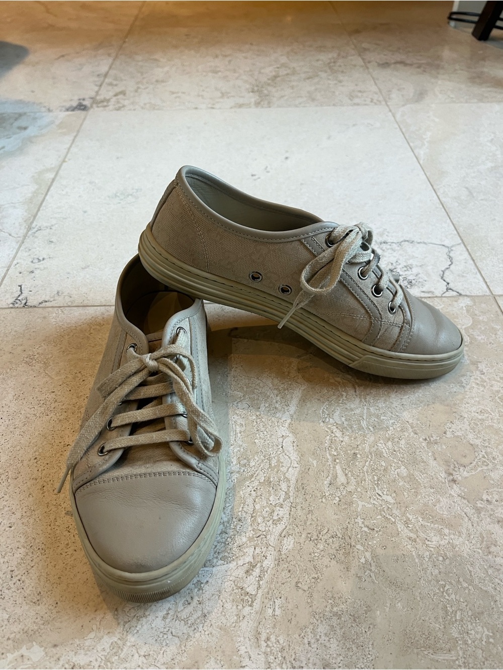 Gucci Low-Top Sneakers Light Taupe GG Sz 36.5 Men’s/38 Women’s